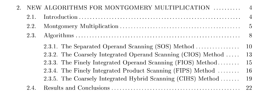 Montgomery Algorithms Variants